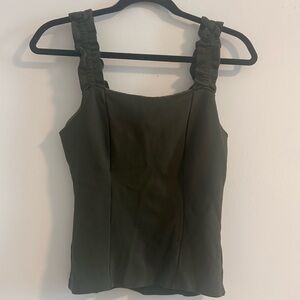 Anthropologie Olive Green Women's Cinch Sleeve Tank Top